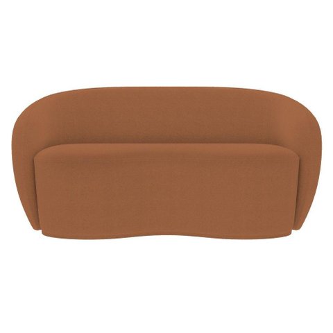 Sofá 2 Lugares Living Orgânico Sala de Estar 160cm Garbin K04 Bouclê Terracota - Mpozenato