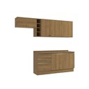 Ver imagem 2 de Armário de Cozinha Completa Garrafeiro 100% Mdf 260cm Nogueira Celeste Kappesberg