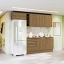 Ver imagem 5 de Armário de Cozinha Completa Garrafeiro 100% Mdf 260cm Nogueira Celeste Kappesberg