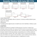 Ver imagem 6 de Sofá-Cama 3 Lugares MH-1174 Herval 201 cm Colchão Casal Veludo Preto C Pé Madeira Amêndoa