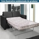 Ver imagem 2 de Sofá-Cama 3 Lugares MH-1174 Herval 201 cm Colchão Casal Veludo Preto C Pé Madeira Amêndoa