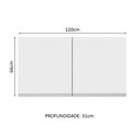 Ver imagem 3 de Armário de Cozinha Aéreo 120 cm 2 Portas Rustic/Branco Glamy Madesa