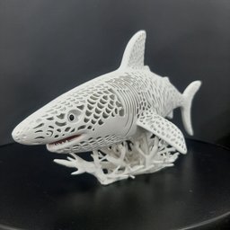 Estatueta Shark Tubarão Foco Predador Decoração Moderna Luxo - 4
