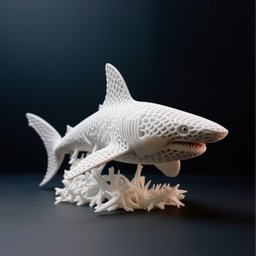Estatueta Shark Tubarão Foco Predador Decoração Moderna Luxo - 1