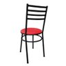 Kit Conjunto 4 Cadeiras para Cozinha Mesa Jantar Bar Lanchonete Restaurante Preta Estofado Vermelho - 4
