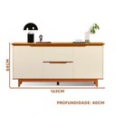Ver imagem 3 de Balcão Buffet Flow 2 Portas 2 Gavetas Pés Madeira Maciça 163cm Ej Móveis
