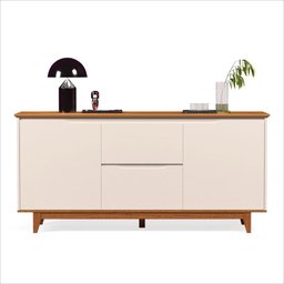 Balcão Buffet Flow 2 Portas 2 Gavetas Pés Madeira Maciça 163cm Ej Móveis - 1