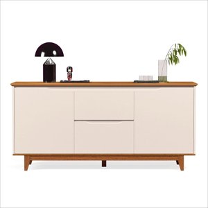 Balcão Buffet Flow 2 Portas 2 Gavetas Pés Madeira Maciça 163cm Ej Móveis