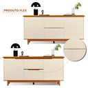 Ver imagem 5 de Balcão Buffet Flow 2 Portas 2 Gavetas Pés Madeira Maciça 163cm Ej Móveis