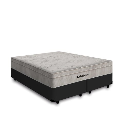 Cama Box Airtech King + Colchão de Molas Ensacadas - Ortobom - Spring - 193x203x67cm