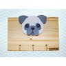 Porta Coleira E Guia Luppet Para Cachorro Pug - Creme - 2