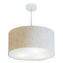 Ver imagem 1 de Lustre Pendente Cilíndrico Vivare Md-4213 Cúpula em Tecido 50x30cm - Linho Bege - Bivolt