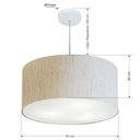 Ver imagem 2 de Lustre Pendente Cilíndrico Vivare Md-4213 Cúpula em Tecido 50x30cm - Linho Bege - Bivolt