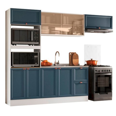 Cozinha Modulada Olivia 4 Peças com Paneleiro Torre Quente sem Tampo para Pia