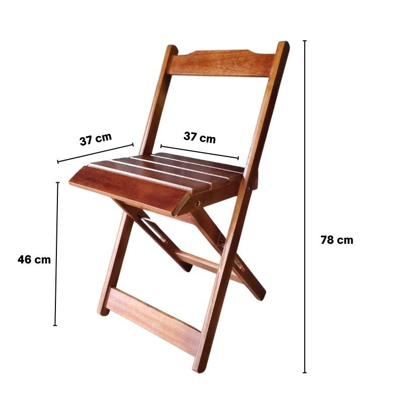 Kit 6 Cadeira Dobrável de Madeira Luiz Cor:Imbuia - 10