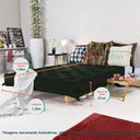 Ver mais imagens de Sofa Cama Casal Futon Oriental Verde Militar Com Madeira Maciça