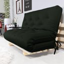 Ver imagem 2 de Sofa Cama Casal Futon Oriental Verde Militar Com Madeira Maciça