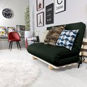 Ver imagem 6 de Sofa Cama Casal Futon Oriental Verde Militar Com Madeira Maciça