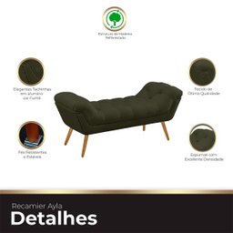 Recamier Estofada Casal King Size Ayla Veludo Chocolate - 5