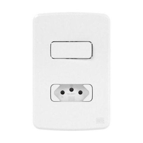 Kit 5x Conjuntos WEG Composé - 1x Int. Simples + 1x Tomada 10A/250V - Branco