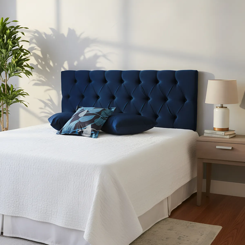 Cabeceira Estofada para Cama King 195x60cm Azul Marinho - Produto de Qualidade e Durabilidade