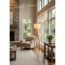 Ver imagem 6 de Luminária de Madeira para Sala Pequena 1,50m Ipanema com Cúpula