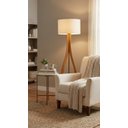 Ver imagem 3 de Luminária de Madeira para Sala Pequena 1,50m Ipanema com Cúpula