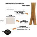 Ver imagem 4 de Luminária Abajur Chão Coluna Ipanema Cedro Cúpula Tecido Preto