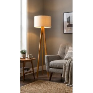 Luminária Abajur Chão Coluna Desmontável Wells Cedro