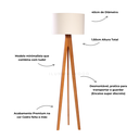 Ver imagem 4 de Luminária Abajur Chão Coluna Desmontável Wells Cedro