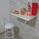 Ver imagem 2 de Mesa de Parede Dobrável-60Cx41L Branco Prateleiras para Cozinha,Bares ,Restaurantes ,Apartamentos
