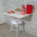 Ver imagem 4 de Mesa de Parede Dobrável-60Cx41L Branco Prateleiras para Cozinha,Bares ,Restaurantes ,Apartamentos