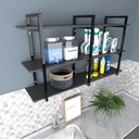 Ver imagem 1 de Prateleira Lavanderia Preto Area de Serviço Nicho Multi Uso Simples Estante Mdf