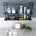 Ver imagem 2 de Prateleira Lavanderia Preto Area de Serviço Nicho Multi Uso Simples Estante Mdf