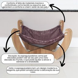 Cama Rede Gato Cachorro Pet Mdf Espreguiçadeira Modelo X - 3