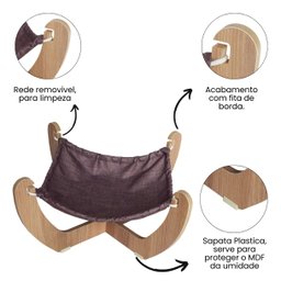 Cama Rede Gato Cachorro Pet Mdf Espreguiçadeira Modelo X - 4
