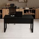 Ver imagem 4 de Mesa Escritório Escrivaninha 140CMX60CM Pés em Metal Tampo 100% MDF Industrial Executive Preto