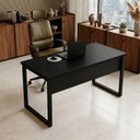 Ver imagem 1 de Mesa Escritório Escrivaninha 140CMX60CM Pés em Metal Tampo 100% MDF Industrial Executive Preto