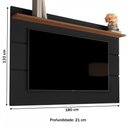 Ver imagem 3 de Painel para TV Até 70 Polegadas Vivare New 1 Prateleira Black/Freijo - Giga Móveis