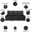 Ver imagem 3 de Poltrona do Papai Reclinável Mallie 3 Lugares Baú Usb Fh9 Veludo Cinza - Mpozenato