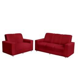 Conjunto Sofá 1,74 X 1,24m 3 e 2 Lugares Suede Roma - 3