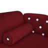 Caminha Pet Luxo Divâ Strass Tecido Veludo Divini Decor:vermelho - 4
