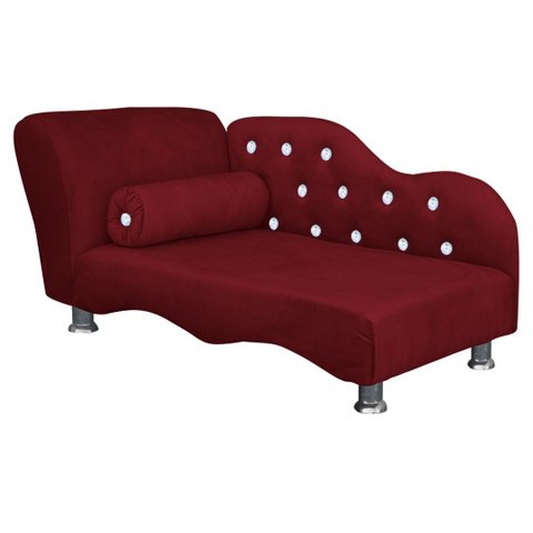 Caminha Pet Luxo Divâ Strass Tecido Veludo Divini Decor:vermelho