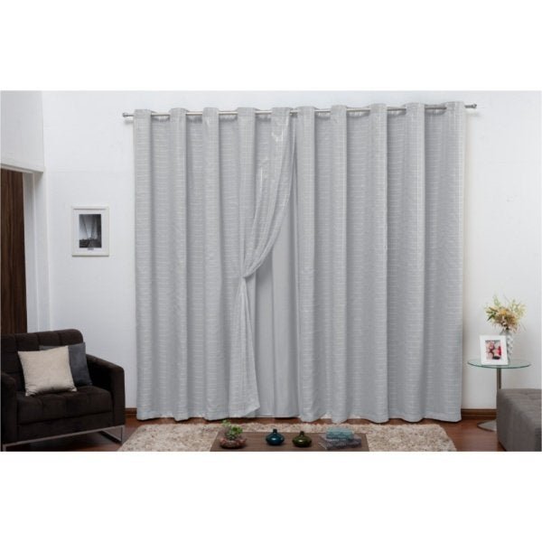 Cortina Blackout Pvc Com Voil Tecido Xadrez 2,00 M X 1,40 M - Casa Dona