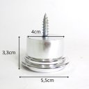 Ver imagem 3 de Pé para Sofá 3,3 Cm Cromado Redondo Kit 9 Unidades