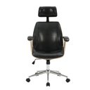 Ver imagem 2 de Cadeira Giratória Presidente Office Lisboa Rivatti Madeira Natural Revest Pu Preto Base Aço