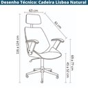 Ver imagem 5 de Cadeira Giratória Presidente Office Lisboa Rivatti Madeira Natural Revest Pu Preto Base Aço