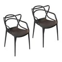 Ver imagem 1 de Kit C/ 2 Cadeira Allegra Masters Polipropileno Sala,cozinha, Jantar, Empilhavel Preta