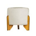 Ver imagem 1 de Puff Decorativa para Sala Thor Base Madeira Maciça Linho:Bege