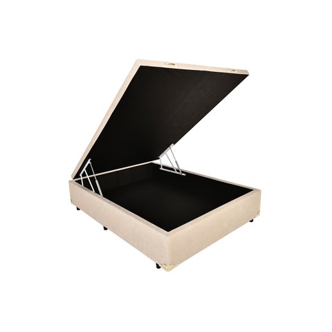 Cama Box Baú Suede Bege Viúva 120x188x42